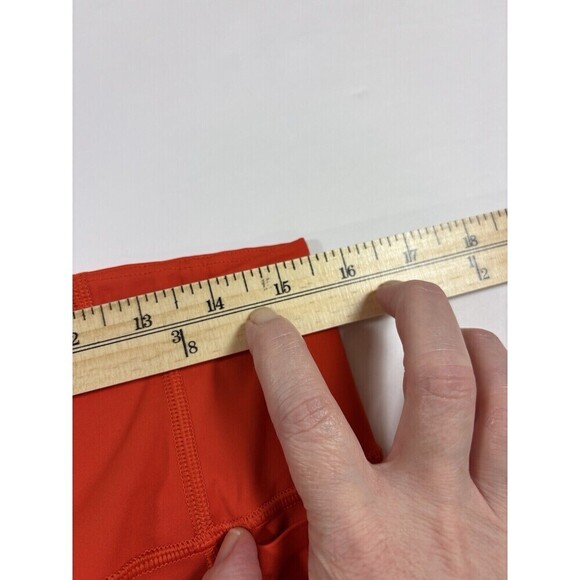 Athleta Velocity Stash Pocket Crop Leggings Bright Red Orange Medium Tall - Picture 6 of 15